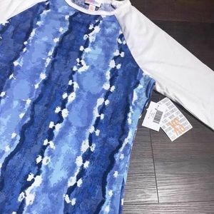 LuLaRoe Randy tee 3/4 sleeves top watercolor NWT